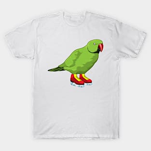 Parrot at Ice skating with Ice skates T-Shirt